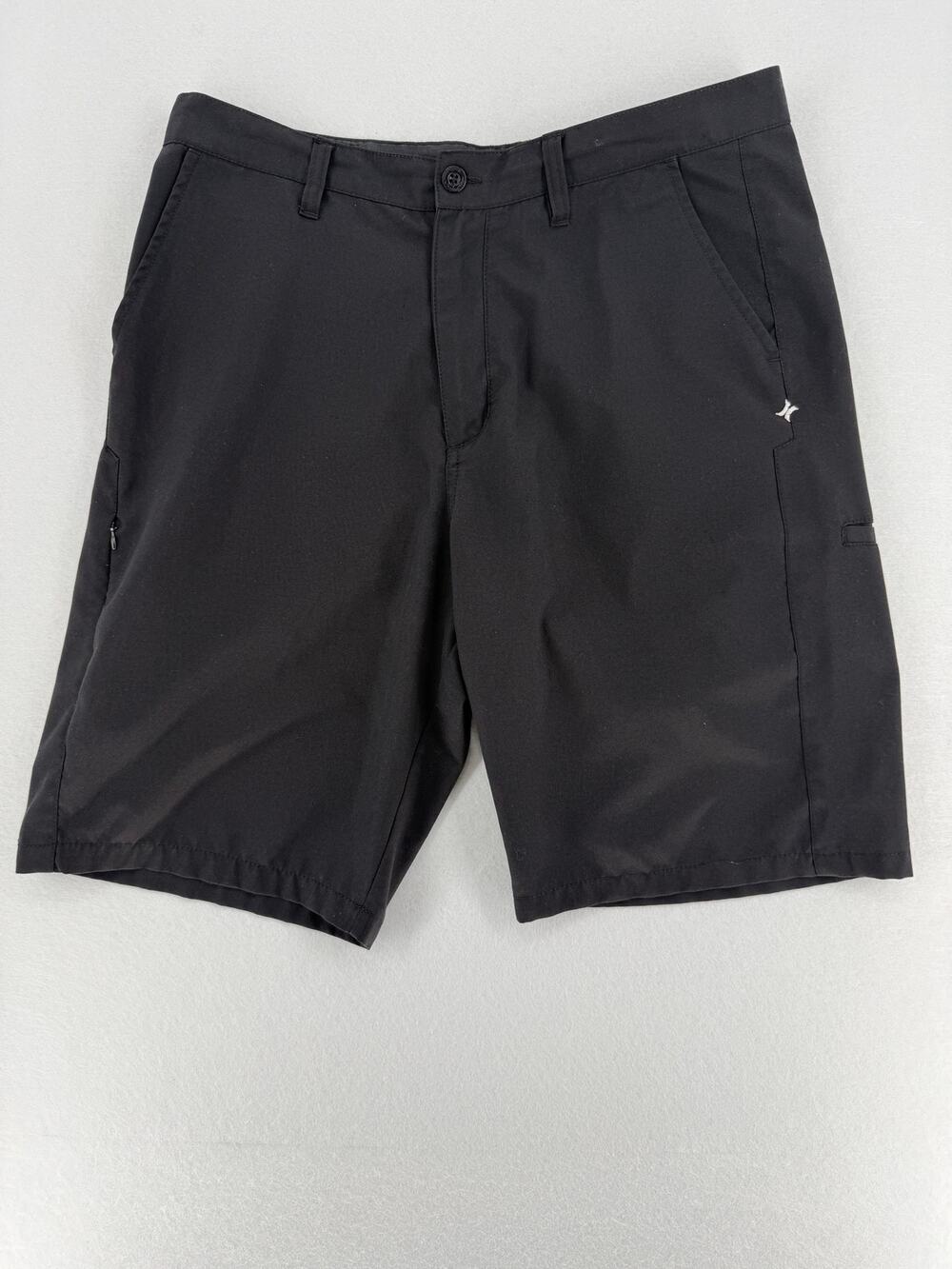 Hurley Men’s 36 Black Walk Shorts Casual Golf Surf Skate Zip Pockets